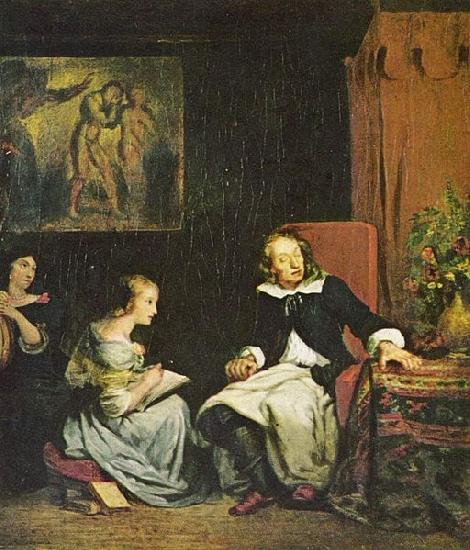 Eugene Delacroix Milton diktiert seinen Tochtern das France oil painting art